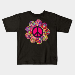 Daisy PEACE SIGN LOVE 60s 70s Tie Dye Hippie Costume Kids T-Shirt